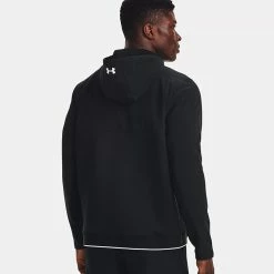 Underarmour Under Armour Storm Daytona Full Zip Golf Hoodie -Golf Shoes Sales Store Under Armour AW22 Storm Daytona Full Zip Sweater 1373412 001 SWUND183 Black Black Reflective Model 3