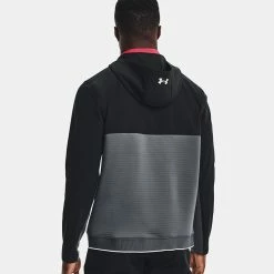 Underarmour Under Armour Storm Daytona Full Zip Hoodie -Golf Shoes Sales Store Under Armour AW22 Storm Daytona Full Zip Sweater 1373412 012 SWUND184 Pitch Gray Black Reflective Model 3