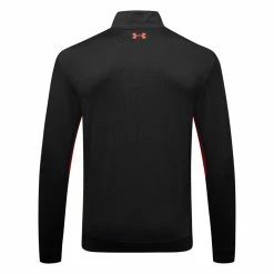 Underarmour Under Armour Storm 1/2 Zip Golf Sweater -Golf Shoes Sales Store Under Armour AW22 Storm Midlayer 1 2 Zip Sweater 1370119 003 SWUND177 S Black Radio Red Radio Red Back