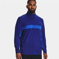 Underarmour Under Armour Storm 1/2 Zip Golf Sweater -Golf Shoes Sales Store Under Armour AW22 Storm Midlayer 1 2 Zip Sweater 1370119 456 SWUND179 XL Bauhaus Blue Versa Blue Bauhaus Blue Model 1