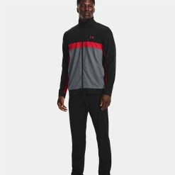 Underarmour Under Armour Storm Full Zip Golf Jacket -Golf Shoes Sales Store Under Armour AW22 Storm Midlayer Full Zip Sweater 1370123 005 SWUND181 Black Pitch Gray Radio Red Model 1