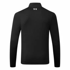 Underarmour Under Armour Storm 1/2 Zip Golf Sweater -Golf Shoes Sales Store Under Armour SS22 Storm 1 2 Zip Golf Sweater Black Jet Gray White 1370119 001 Back