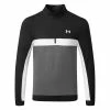 Underarmour Under Armour Storm 1/2 Zip Golf Sweater -Golf Shoes Sales Store Under Armour SS22 Storm 1 2 Zip Golf Sweater Black Jet Gray White 1370119 001 Front