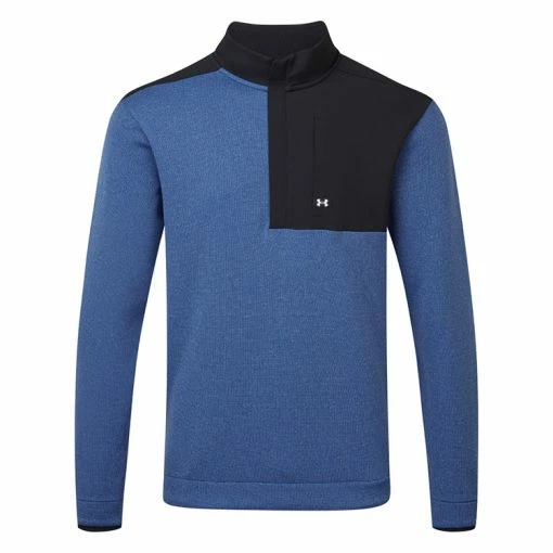 Underarmour Under Armour Fleece 1/4 Zip Golf Sweater -Golf Shoes Sales Store Under Armour SS23 Sweaterfleece Nov Sweater 1373415 471 SWUND193 S Blue Mirage White Front