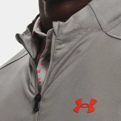 Underarmour Under Armour Storm Full Zip Golf Jacket -Golf Shoes Sales Store Under Armour AW21 Storm Full Zip Sweater 1369667 066 Code SWUND151 Concrete Phoenix Fire Model 2