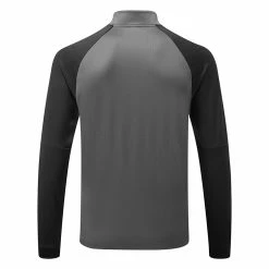 Adidas Colour Block 1/4 Zip Golf Sweater -Golf Shoes Sales Store adidas SS22 Colour Block 1 4 Zip Golf Sweater HC5573 Grey Six Black Back