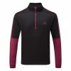 Adidas Colour Block 1/4 Zip Golf Sweater 1 Adidas Colour Block 1/4 Zip Golf Sweater -Golf Shoes Sales Store adidas SS22 Colour Block 1 4 Zip Golf Sweater HE5451 Black Legacy Burgundy Front