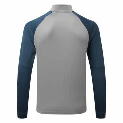 Adidas Colour Block 1/4 Zip Golf Sweater -Golf Shoes Sales Store adidas SS22 Colour Block 1 4 Zip Golf Sweater HG8831 Grey Three Crew Navy back